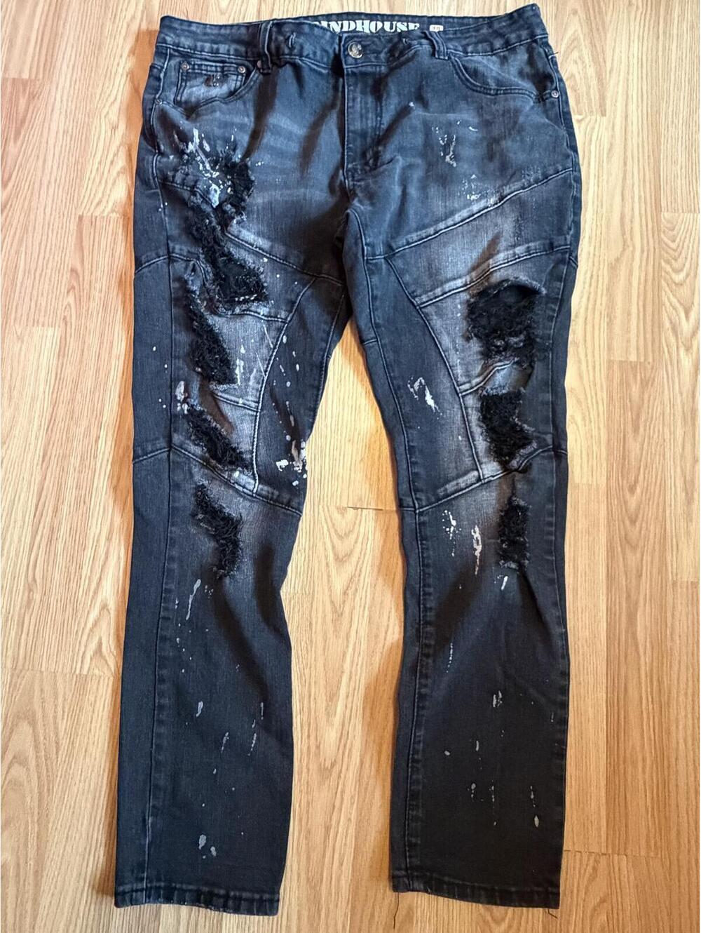 Grindhouse size 38x30 Mens Skinny Jeans Moto Biker Grunge